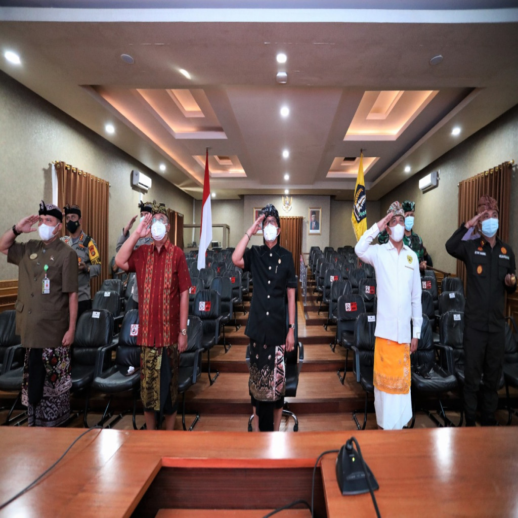 Bupati Giri Prasta Hadiri Peringatan Hari Lahir Pancasila Tahun 2021 Secara Virtual, Perkokoh Nilai Pancasila, Wujudkan Indonesia Maju